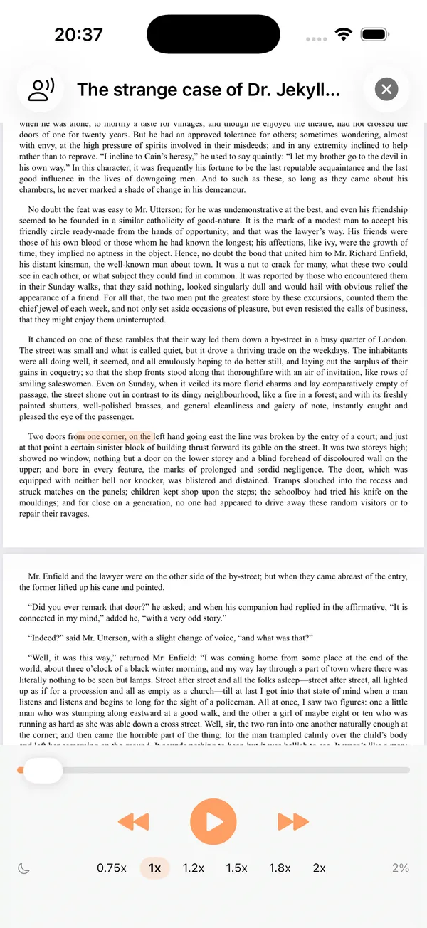 SpeakCove reading a document